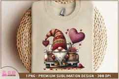 Valentine Gnome in the back of a vintage floral pickup truck Product Image 4