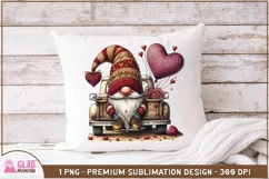 Valentine Gnome in the back of a vintage floral pickup truck Product Image 3