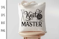 Knitting SVG - Knit Master with Ball of Yarn Cut File