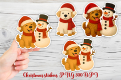 Christmas dog stickers | Printable knitted Christmas sticker Product Image 1