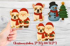 Christmas dog stickers | Printable knitted Christmas sticker Product Image 1