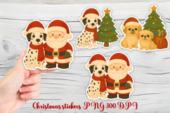 Christmas dog stickers | Printable knitted Christmas sticker Product Image 1