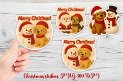 Christmas dog stickers | Printable knitted Christmas sticker Product Image 1