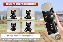 Tumbler Wrap Knitted Black Cat Product Image 1