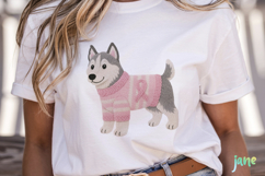 Knitted Breast Cancer Awareness Dogs Clipart Product Image 2