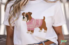 Knitted Breast Cancer Awareness Dogs Clipart Product Image 2