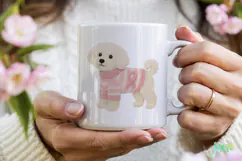 Knitted Breast Cancer Awareness Dogs Clipart Product Image 3