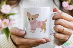 Knitted Breast Cancer Awareness Dogs Clipart Product Image 3