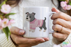 Knitted Breast Cancer Awareness Dogs Clipart Product Image 3