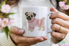 Knitted Breast Cancer Awareness Dogs Clipart Product Image 3
