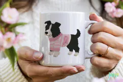Knitted Breast Cancer Awareness Dogs Clipart Product Image 3
