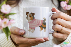Knitted Breast Cancer Awareness Dogs Clipart Product Image 2