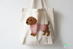 Knitted Breast Cancer Awareness Dogs Clipart Product Image 4