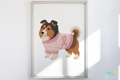 Knitted Breast Cancer Awareness Dogs Clipart Product Image 5