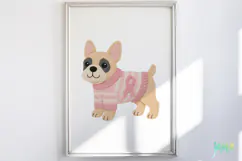 Knitted Breast Cancer Awareness Dogs Clipart Product Image 5