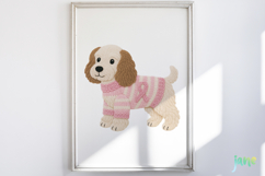 Knitted Breast Cancer Awareness Dogs Clipart Product Image 5