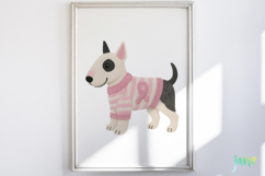 Knitted Breast Cancer Awareness Dogs Clipart Product Image 5