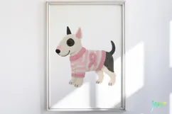 Knitted Breast Cancer Awareness Dogs Clipart Product Image 5