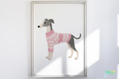 Knitted Breast Cancer Awareness Dogs Clipart Product Image 5