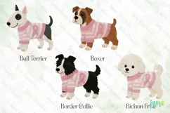 Knitted Breast Cancer Awareness Dogs Clipart Product Image 1