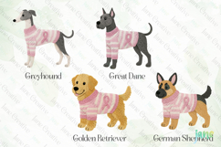 Knitted Breast Cancer Awareness Dogs Clipart Product Image 1