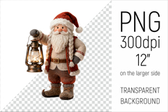 Knitted Christmas Gnome with Lantern Clipart. This illustration is created in a soft, cozy, handmade knit style, making it ideal for seasonal crafts.