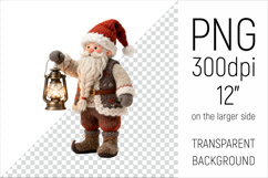 Knitted Christmas Gnome with Lantern Clipart. This illustration is created in a soft, cozy, handmade knit style, making it ideal for seasonal crafts.
