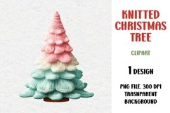 Knitted Christmas Tree, Clipart, PNG Product Image 1