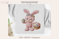 Easter Bunny Faux Knitted PNG Bundle, Product Image 5