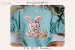 Easter Bunny Faux Knitted PNG Bundle, Product Image 6