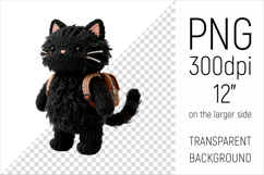 Knitted Graduation Cat. Cute School Animal Clipart is perfect for teachers, students, and creative entrepreneurs.