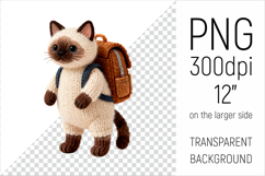 Knitted Graduation Cat. Cute School Animal Clipart is perfect for teachers, students, and creative entrepreneurs.