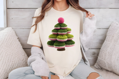 Knitted Green Christmas Tree Clipart Product Image 3