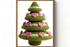 Knitted Green Christmas Tree Clipart Product Image 4