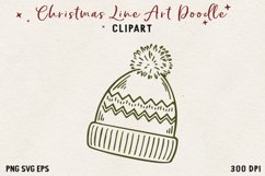 Vintage Hand-Drawn Christmas Illustration| Line Art Clipart Product Image 1