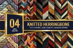 Knitted Herringbone Pattern Design Digital Paper Product Image 1