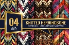 Knitted Herringbone Pattern Design Digital Paper Product Image 1
