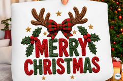Knitted Merry Christmas PNG Product Image 1