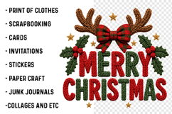 Knitted Merry Christmas PNG Product Image 3