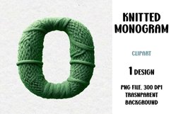 Knitted Monogram, Letter, Clipart, PNG Product Image 1