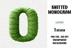 Knitted Monogram, Letter, Clipart, PNG Product Image 1