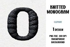 Knitted Monogram, Letter, Clipart, PNG Product Image 1