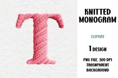 Knitted Monogram, Letter, Clipart, PNG Product Image 1