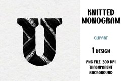 Knitted Monogram, Letter, Clipart, PNG Product Image 1