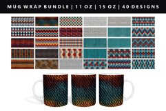 Knitted 11oz, 15oz Mug Sublimation | Mug Wrap PNG Bundle Product Image 1