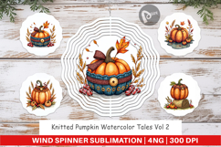 Knitted Pumpkin Wind Spinner Product Image 1