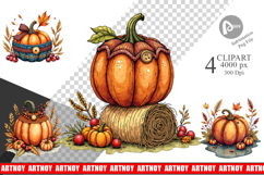 Knitted Pumpkin Clipart Product Image 1