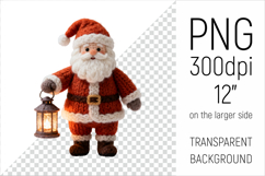 Knitted Santa Claus Clipart.This illustration is created in a soft, cozy, handmade knit style, making it ideal for seasonal crafts.