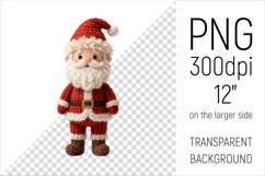Knitted Santa Claus Clipart.This illustration is created in a soft, cozy, handmade knit style, making it ideal for seasonal crafts.