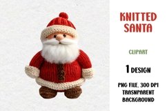 Knitted Santa, Clipart, PNG Product Image 1